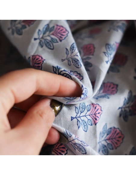 Abila B - Tissu indien coton hand block traditionnel