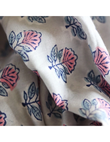 Abila B - Tissu indien coton hand block traditionnel