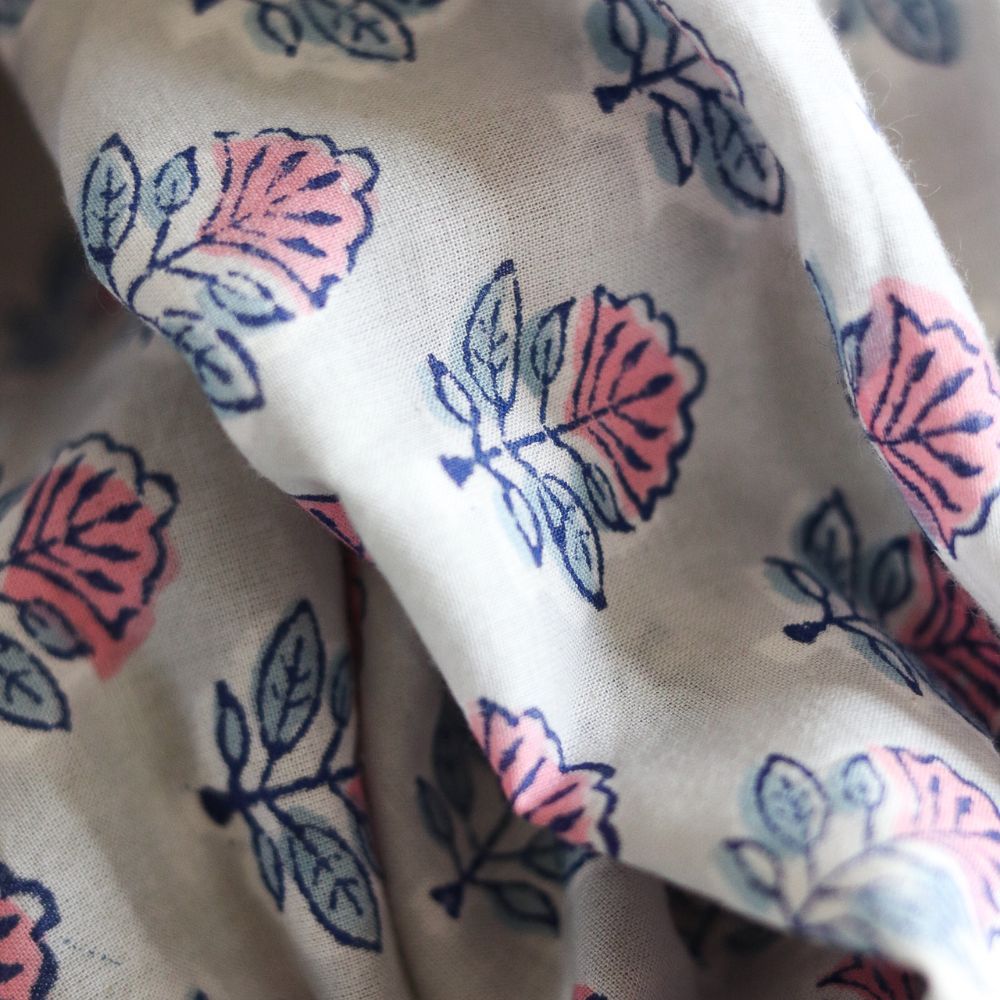 Abila B - Tissu indien coton hand block traditionnel