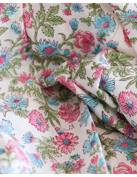 Sanjay - Tissu indien coton hand block traditionnel