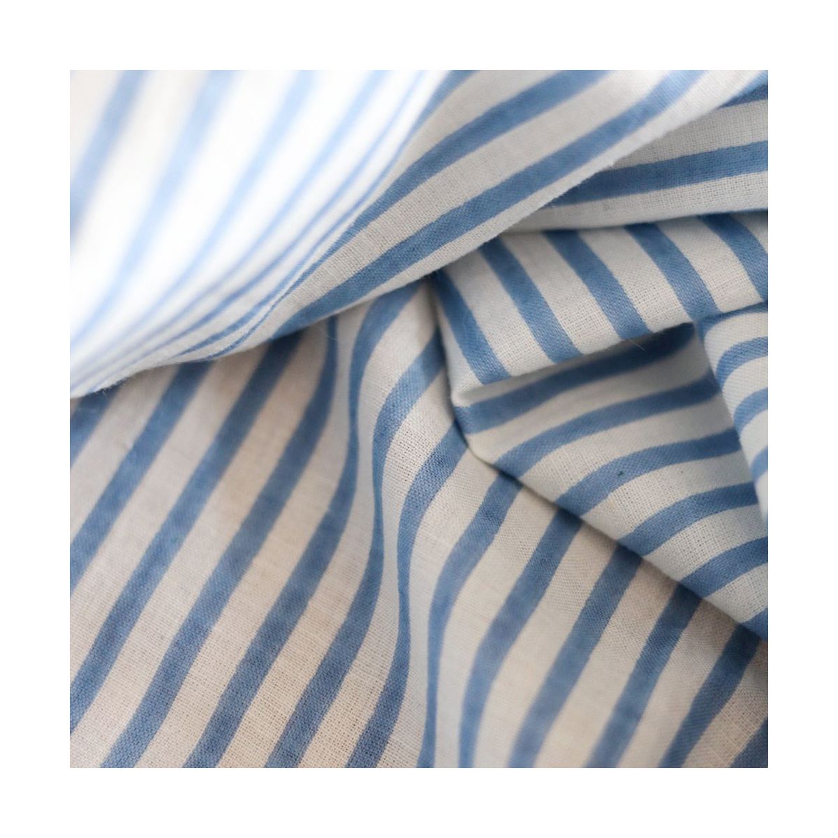 Rayures bleu - Tissu indien coton hand block traditionnel Rayures bleu - Tissu indien coton hand block traditionnel