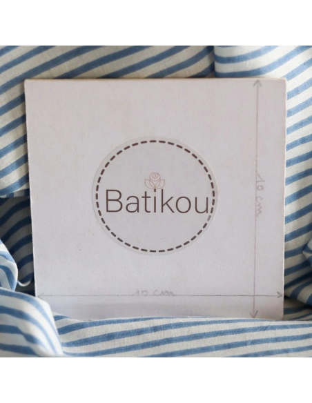 Rayures bleu - Tissu indien coton hand block traditionnel