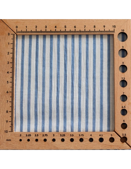 Rayures bleu - Tissu indien coton hand block traditionnel