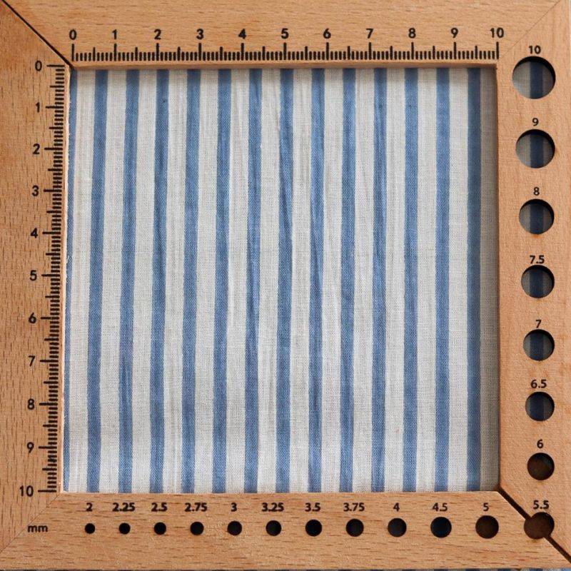 Rayures bleu - Tissu indien coton hand block traditionnel