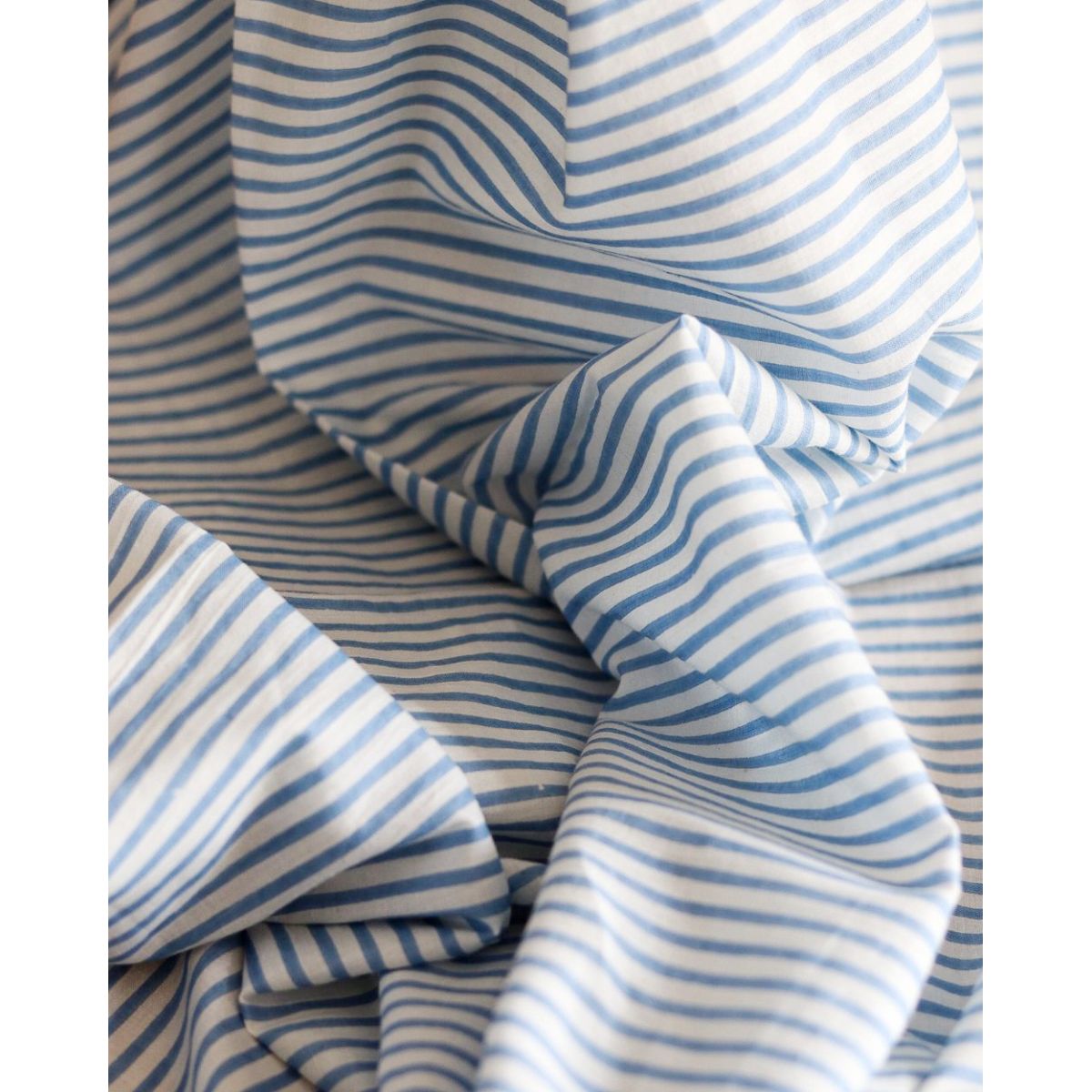 Rayures bleu - Tissu indien coton hand block traditionnel Rayures bleu - Tissu indien coton hand block traditionnel