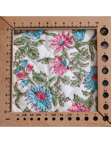 Sanjay - Tissu indien matelassé double face coton hand block largeur 100cm