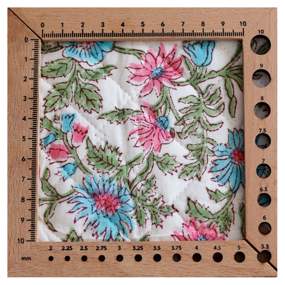 Sanjay - Tissu indien matelassé double face coton hand block largeur 100cm