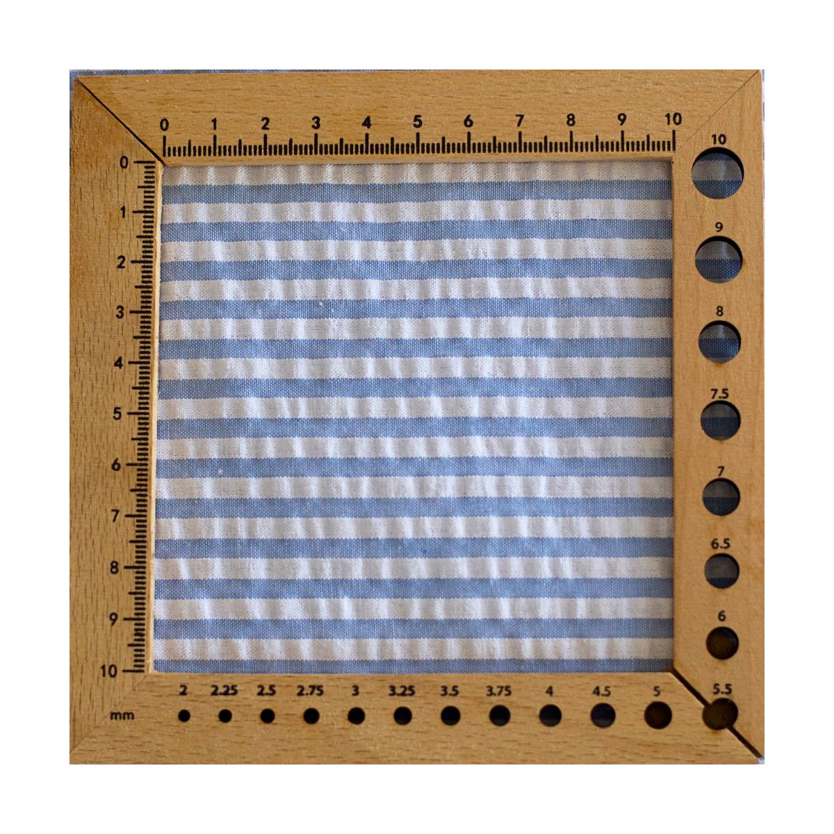 Seersucker / Coton gaufré rayures baby bleu