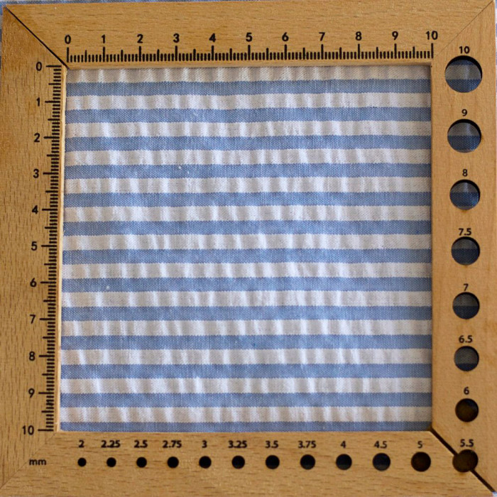 Seersucker / Coton gaufré rayures baby bleu