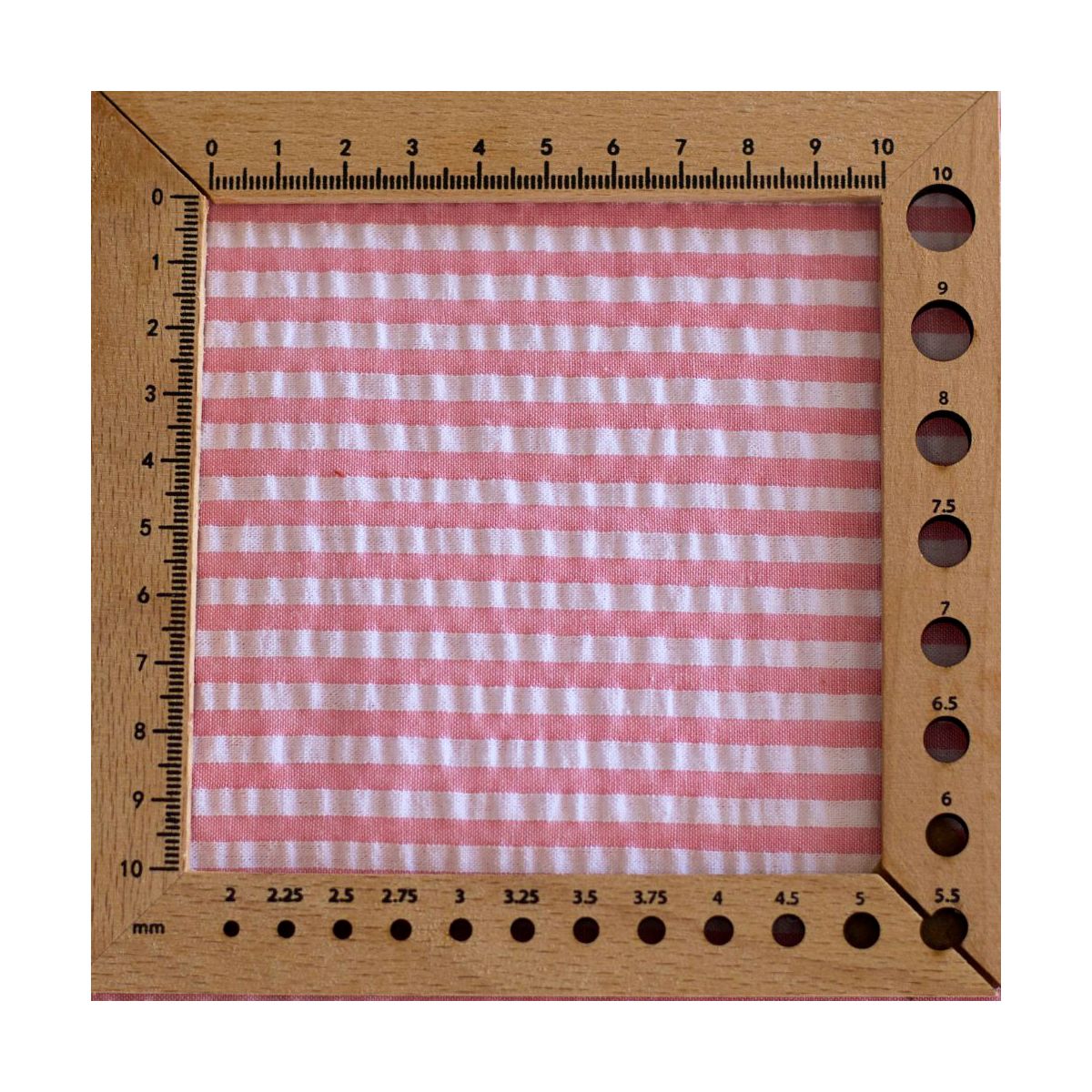 Seersucker / Coton mélangé gaufré rayures candy rose