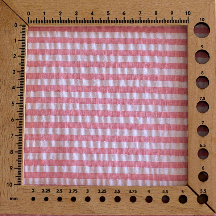 Seersucker / Coton mélangé gaufré rayures candy rose