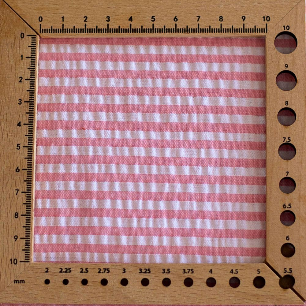 Seersucker / Coton mélangé gaufré rayures candy rose