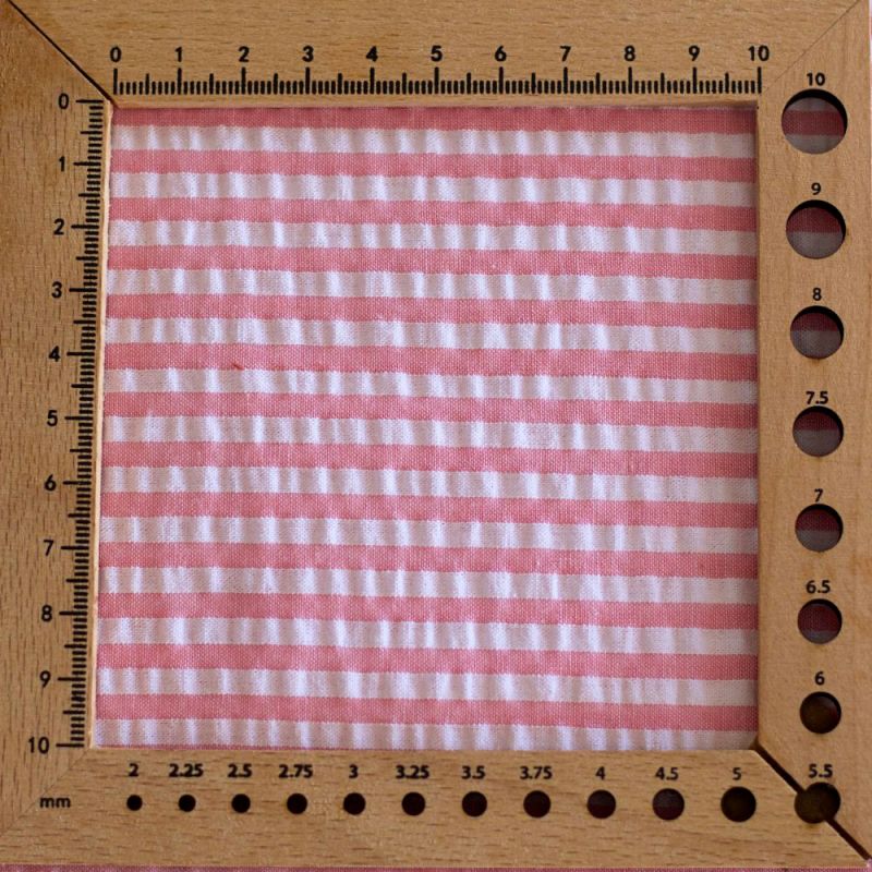 Seersucker / Coton mélangé gaufré rayures candy rose