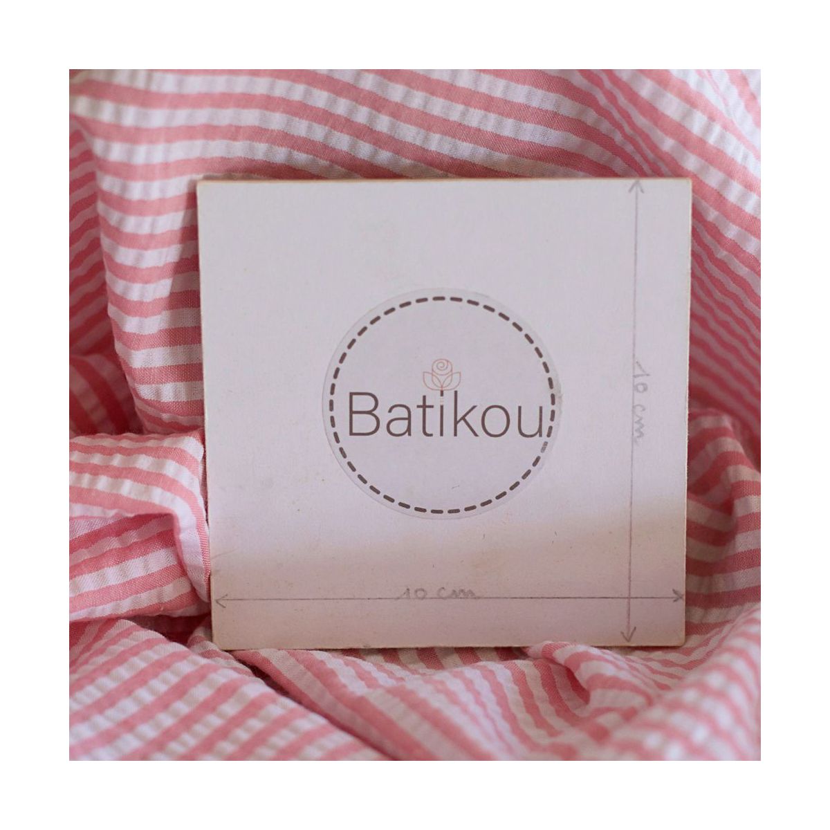 Seersucker / Coton mélangé gaufré rayures candy rose