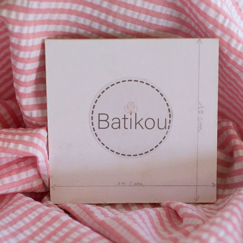 Seersucker / Coton mélangé gaufré rayures candy rose