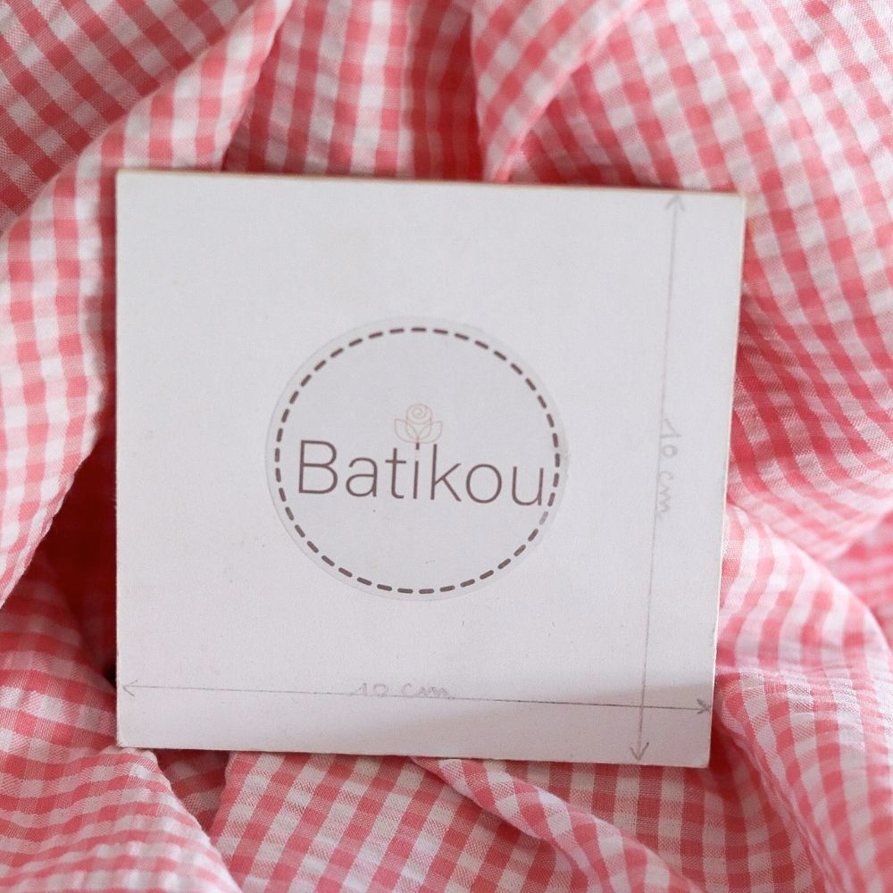 Seersucker / Coton mélangé gaufré vichy candy rose