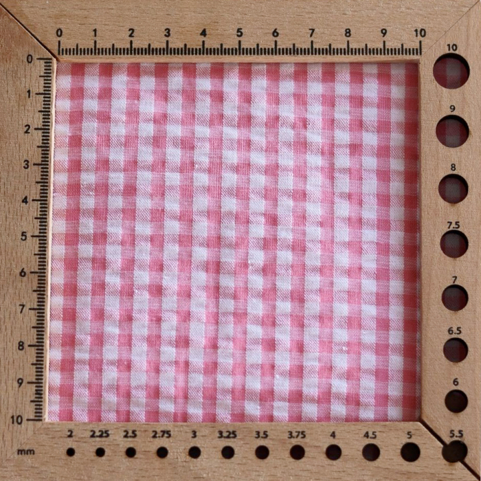 Seersucker / Coton mélangé gaufré vichy candy rose