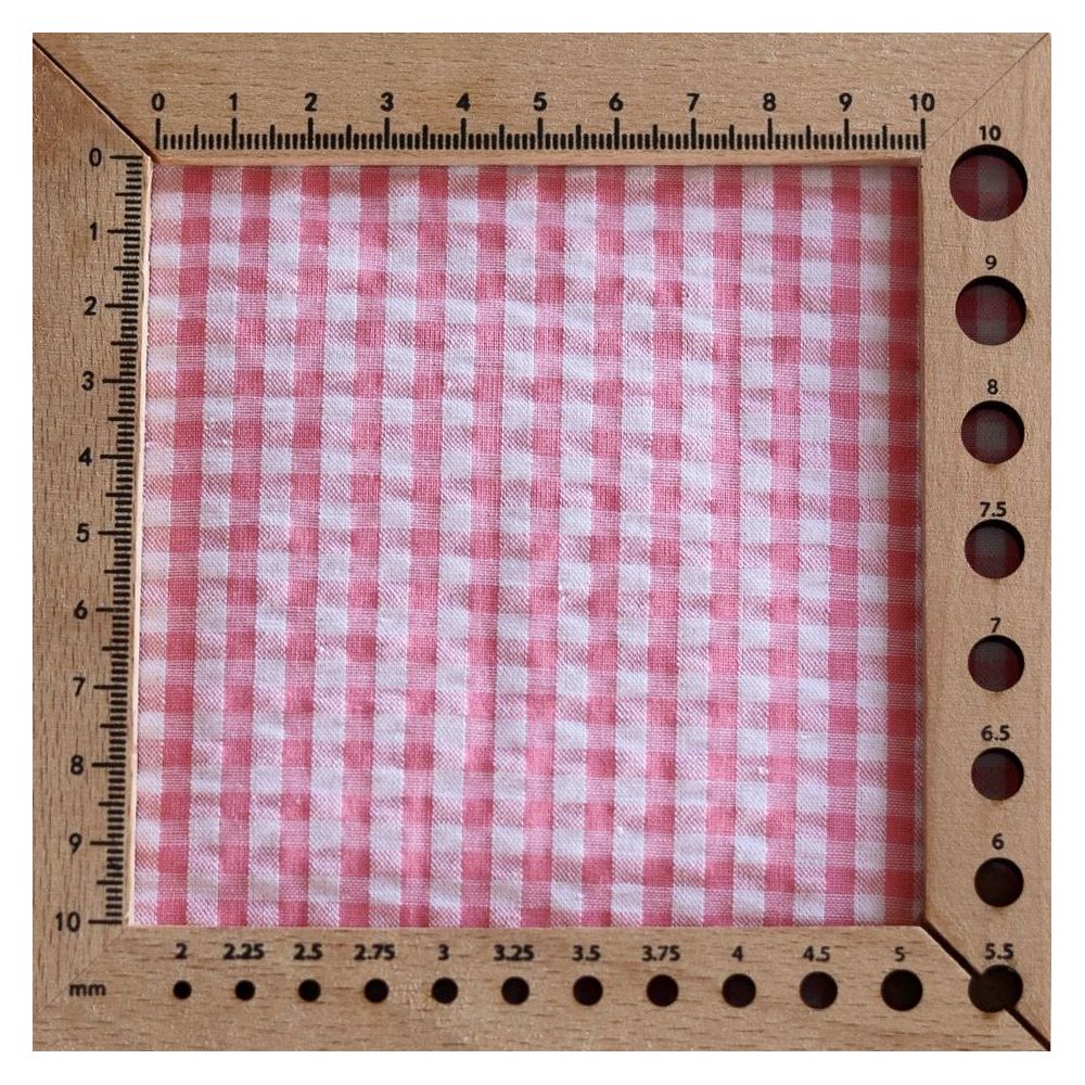 Seersucker / Coton mélangé gaufré vichy candy rose