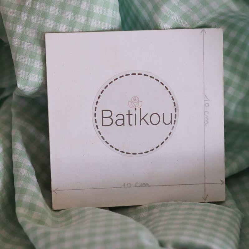 Seersucker / Coton gaufré vichy blanc et vert d'eau