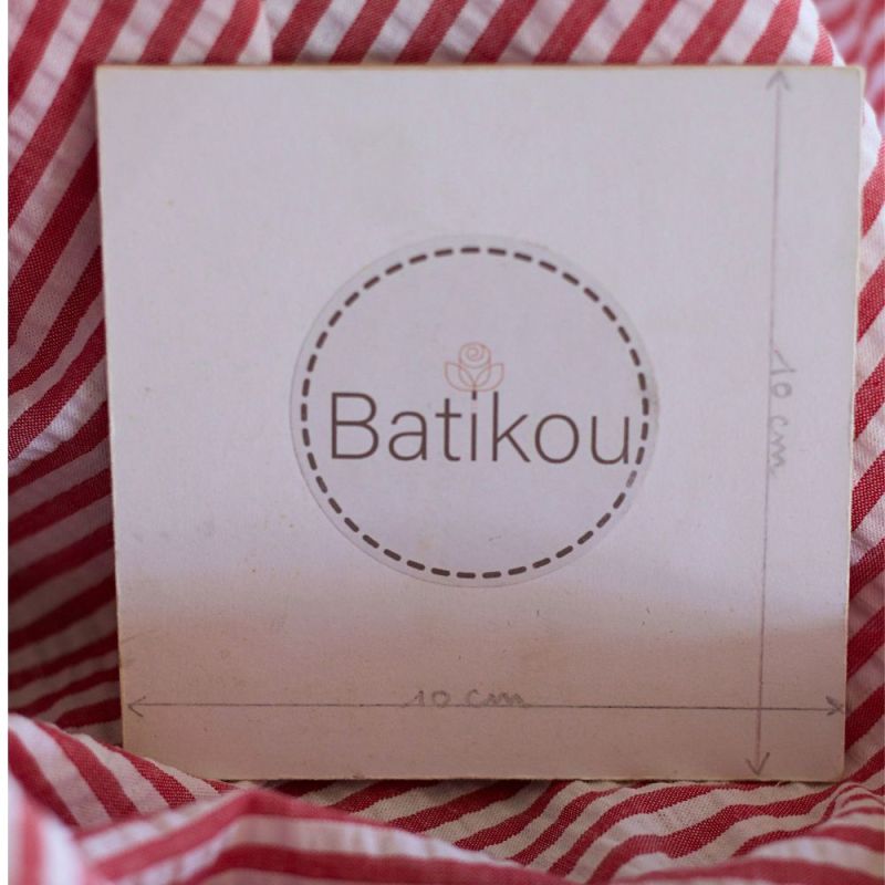 Seersucker / Coton mélangé gaufré rayures blanc et rouge