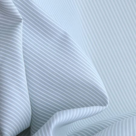 Coton gaufré mélangé à rayures blanc et gris perle Coton gaufré mélangé à rayures blanc et gris perle