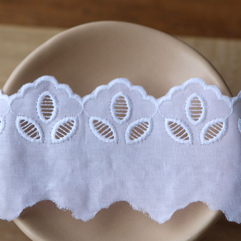 copy of Galon coton broderie anglaise brodé 25mm x 1m blanc