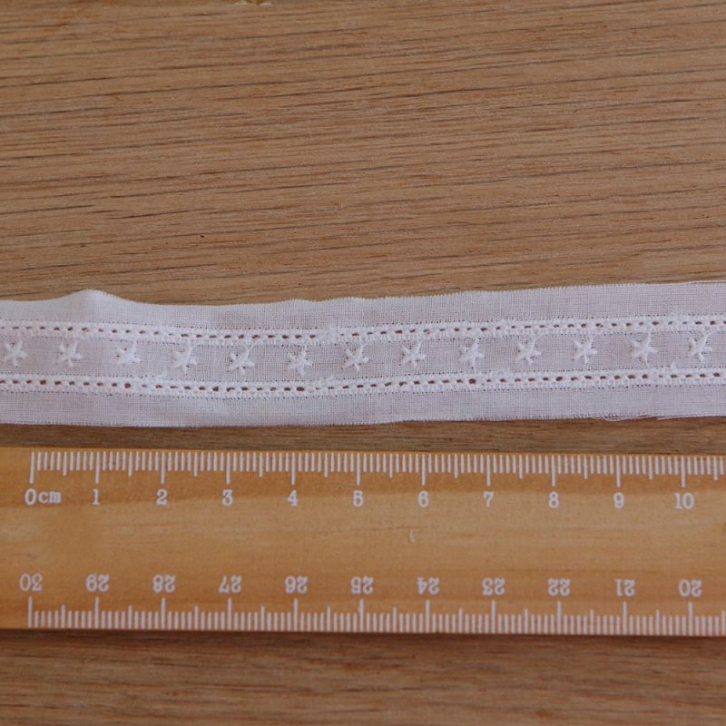 Galon coton broderie anglaise brodé 20mm x 1m blanc