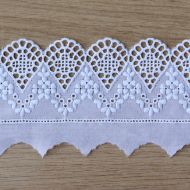 Galon coton broderie blanc65mm x1m