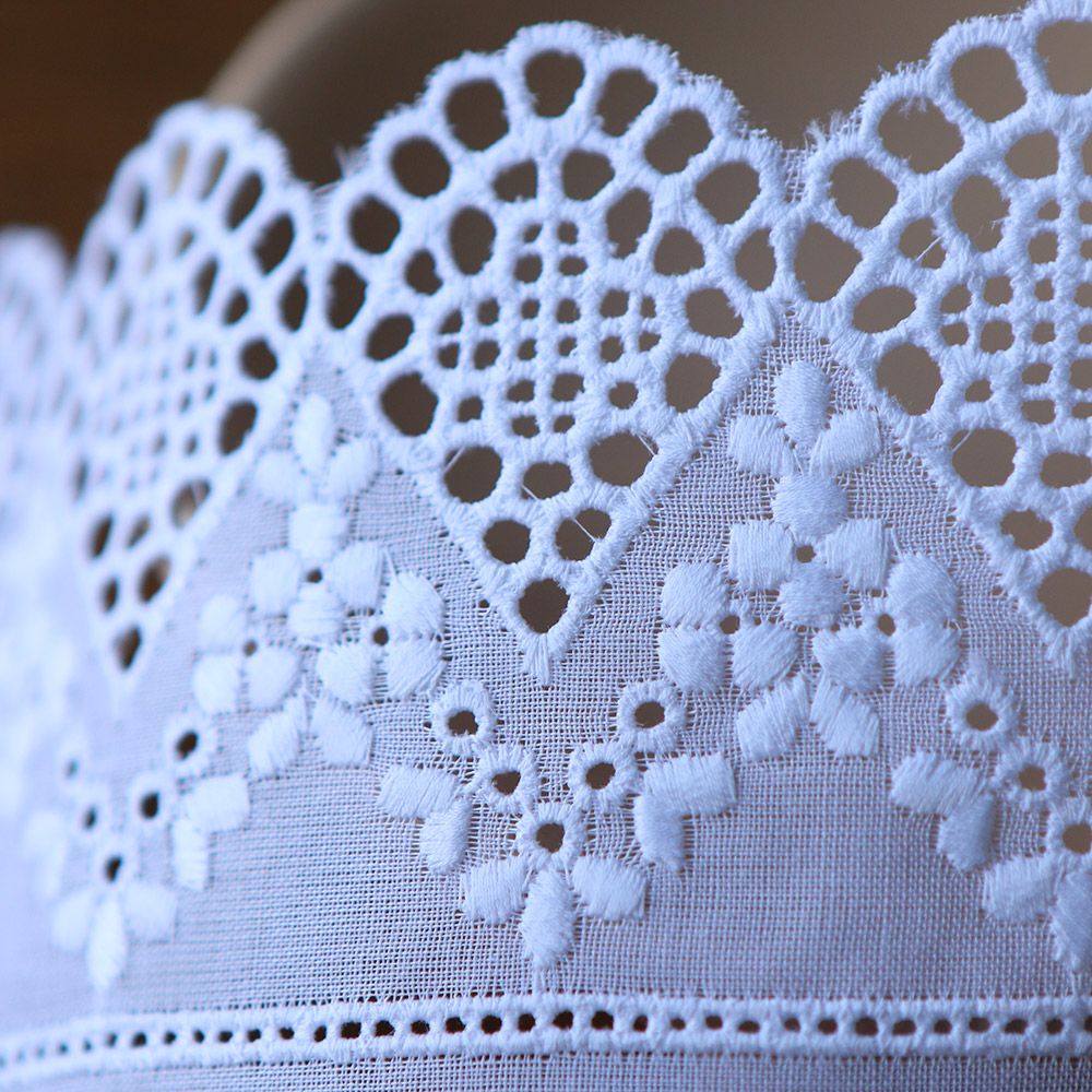 Galon coton broderie blanc65mm x1m