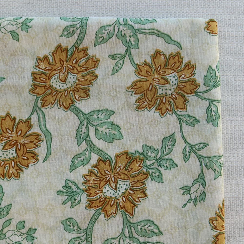 Jivan - Tissu indien coton hand block traditionnel