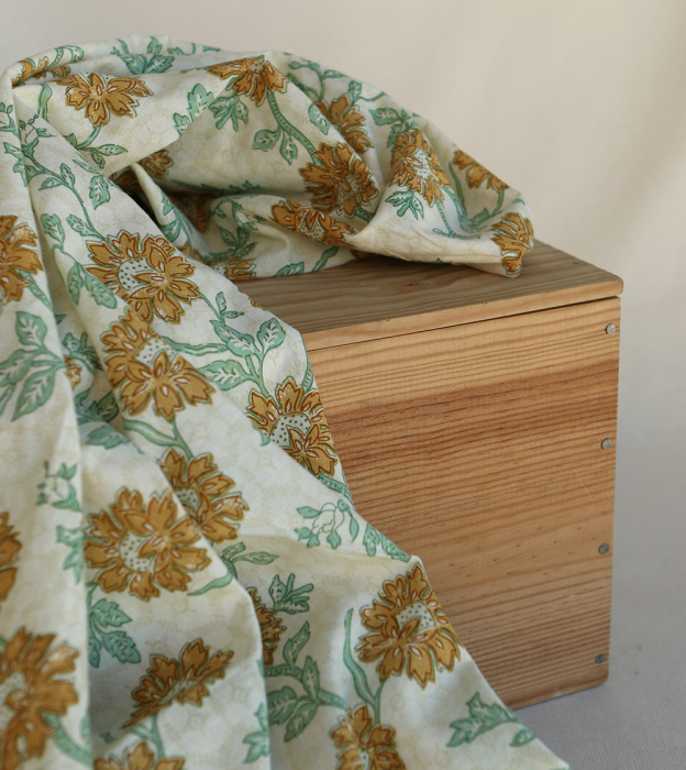 Jivan - Tissu indien coton hand block traditionnel