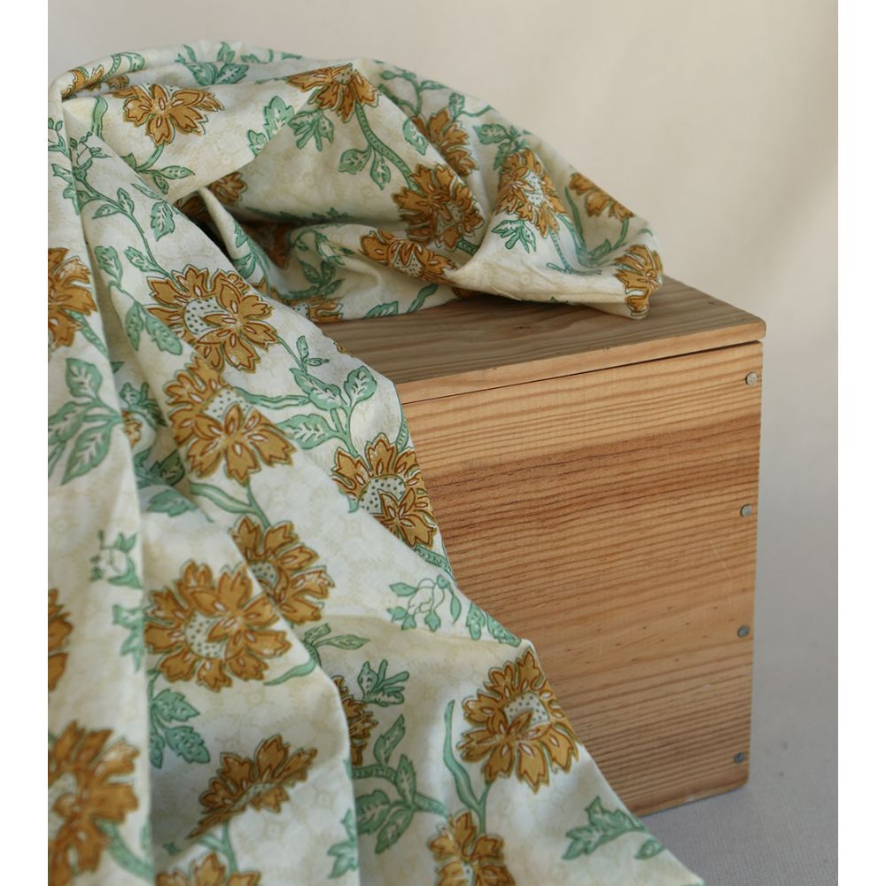 Jivan - Tissu indien coton hand block traditionnel