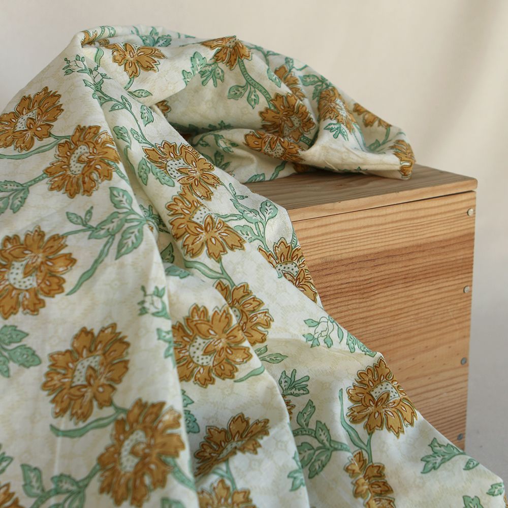 Jivan - Tissu indien coton hand block traditionnel