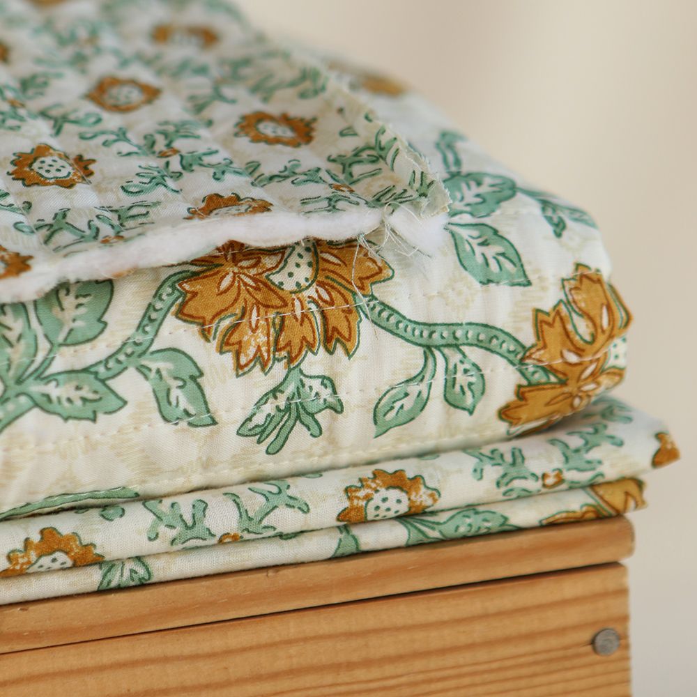 Jivan - Tissu indien coton hand block traditionnel