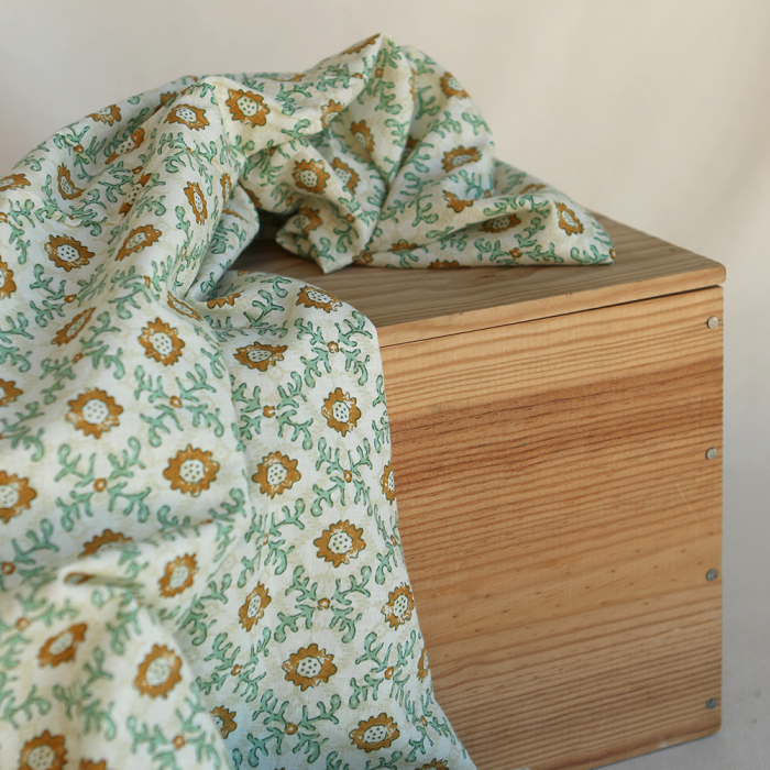 Jivan B - Tissu indien coton hand block traditionnel