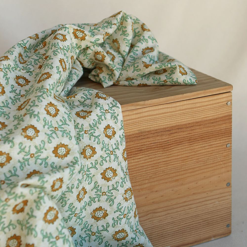 Jivan B - Tissu indien coton hand block traditionnel