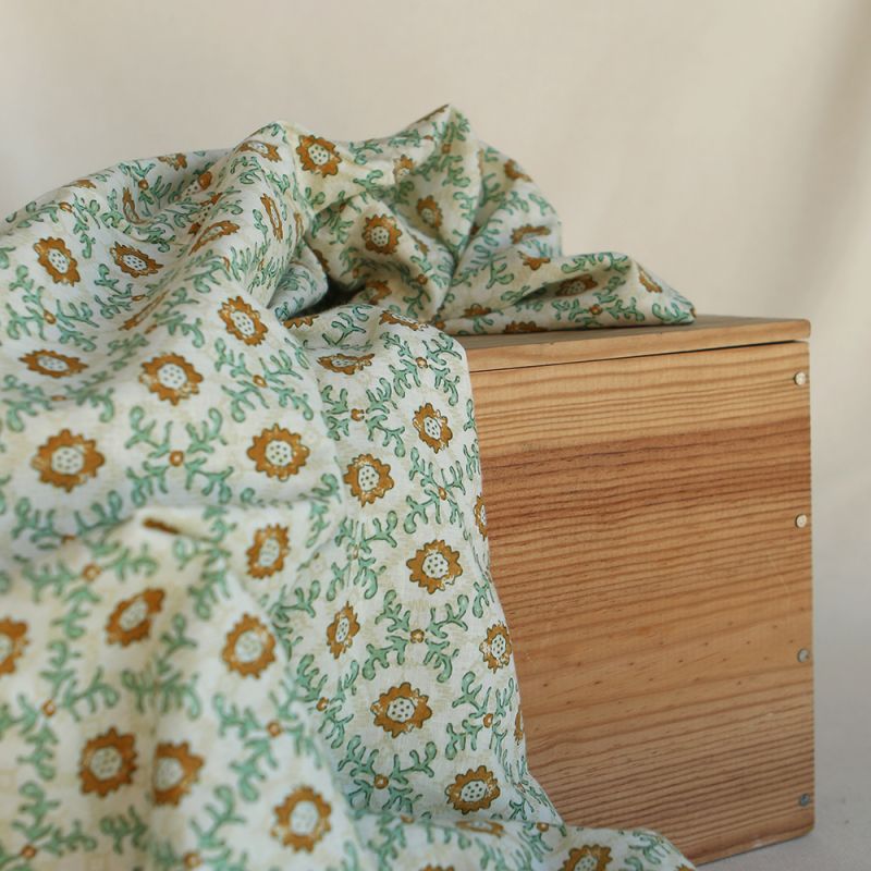 Jivan B - Tissu indien coton hand block traditionnel