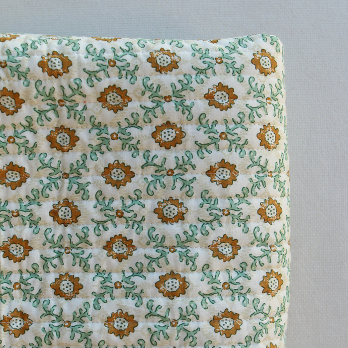 Jivan - Tissu indien matelassé double face coton hand block largeur 100cm