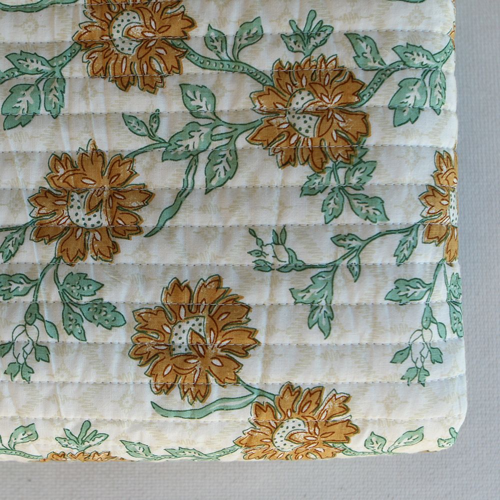 Jivan - Tissu indien matelassé double face coton hand block largeur 100cm