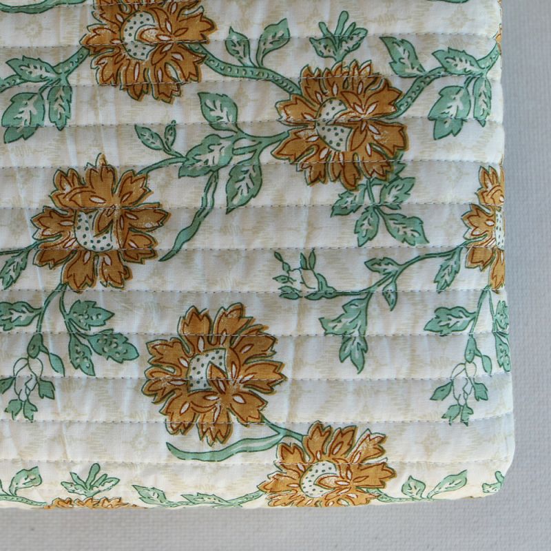 Jivan - Tissu indien matelassé double face coton hand block largeur 100cm