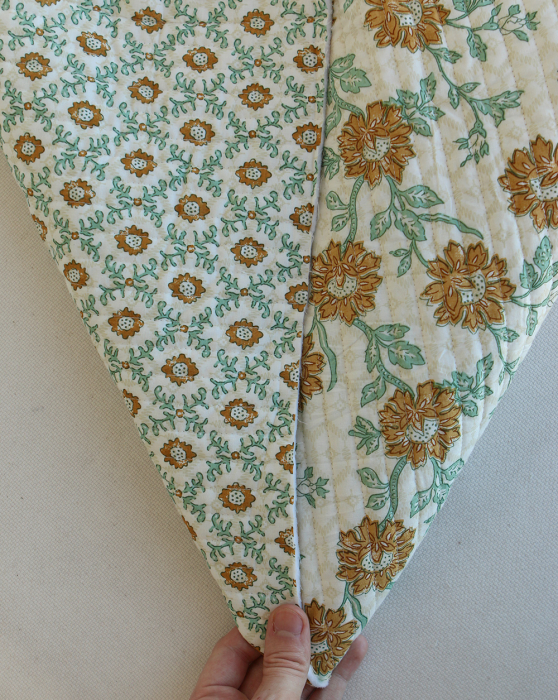 Jivan - Tissu indien matelassé double face coton hand block largeur 100cm