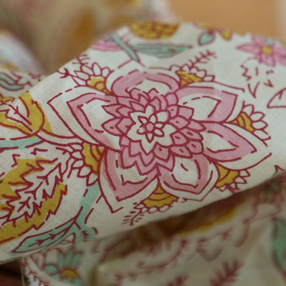 Naveen - Tissu indien coton hand block traditionnel