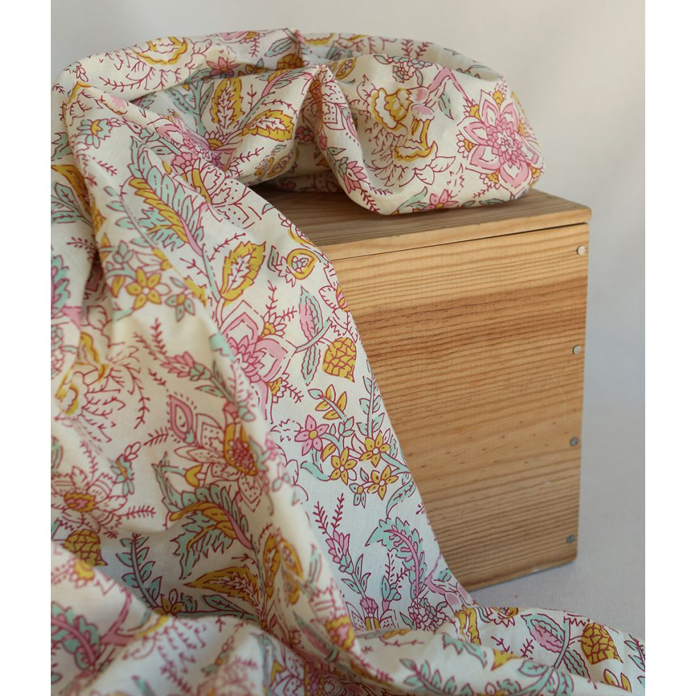 Naveen - Tissu indien coton hand block traditionnel