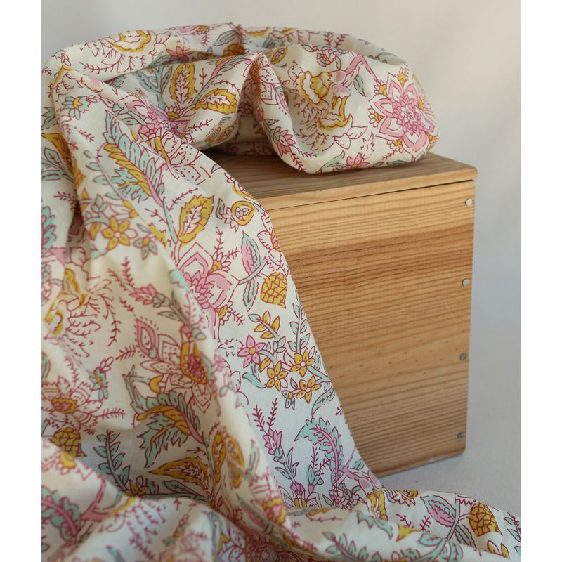 Naveen - Tissu indien coton hand block traditionnel