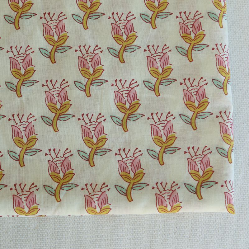 Naveen B - Tissu indien coton hand block traditionnel