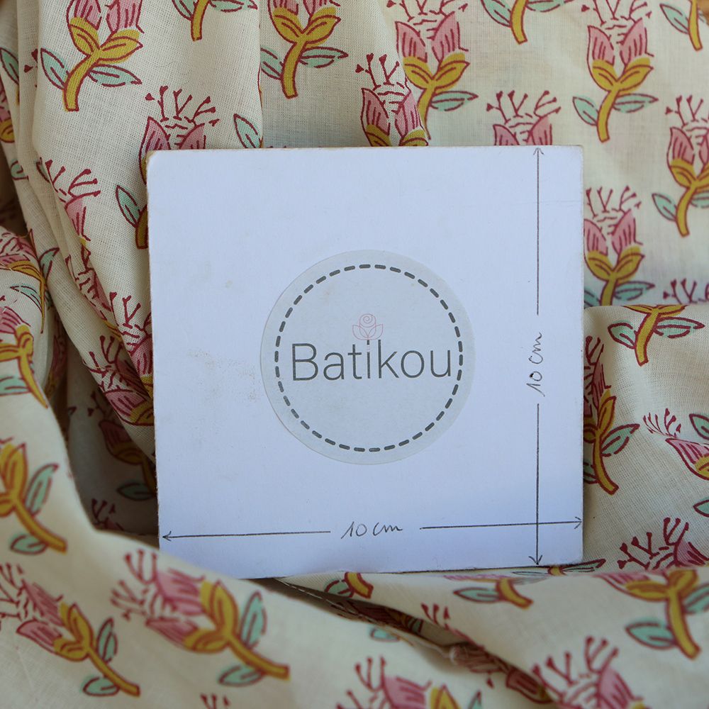 Naveen B - Tissu indien coton hand block traditionnel