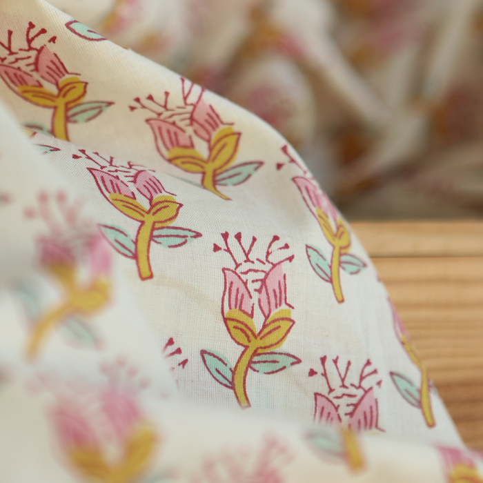 Naveen B - Tissu indien coton hand block traditionnel