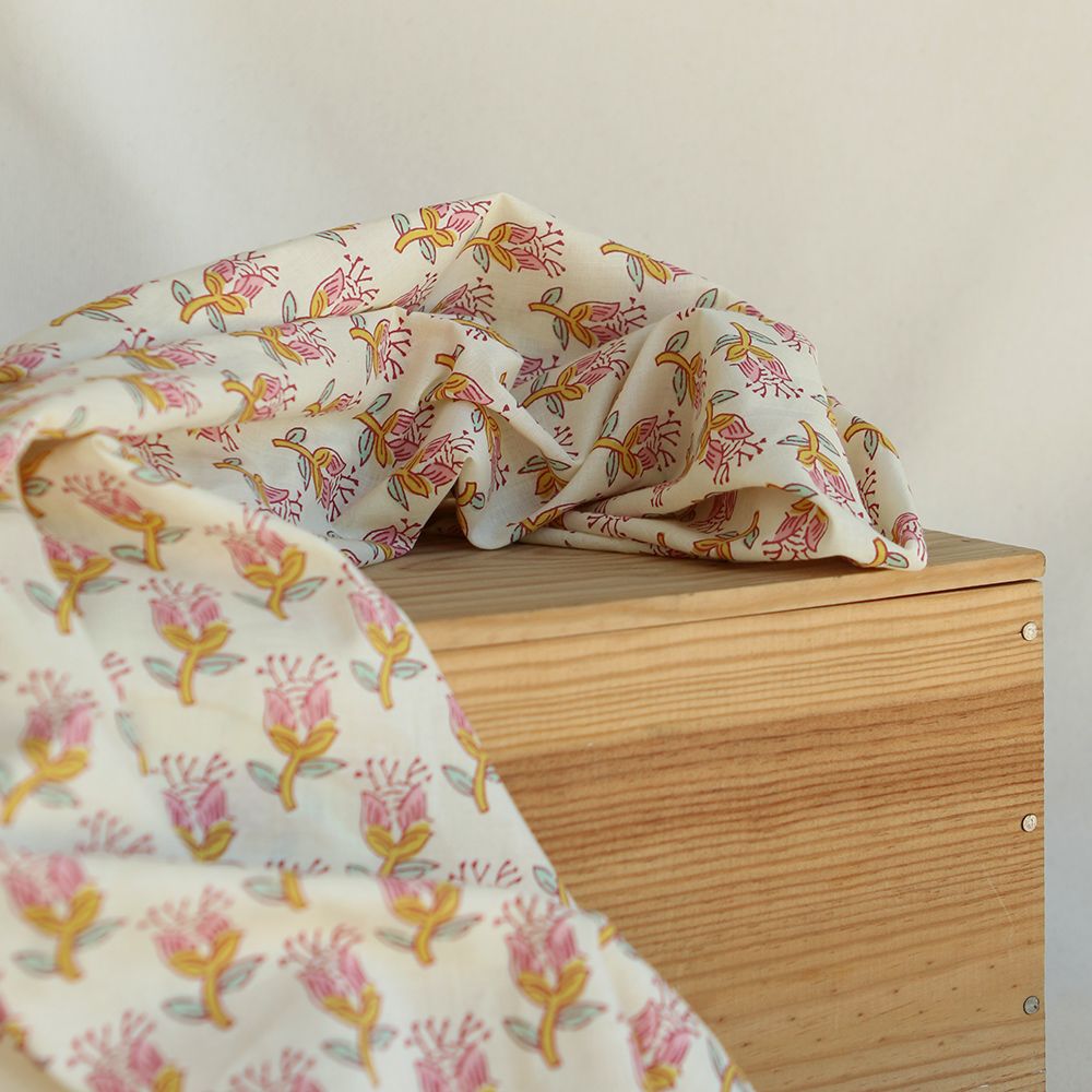 Naveen B - Tissu indien coton hand block traditionnel