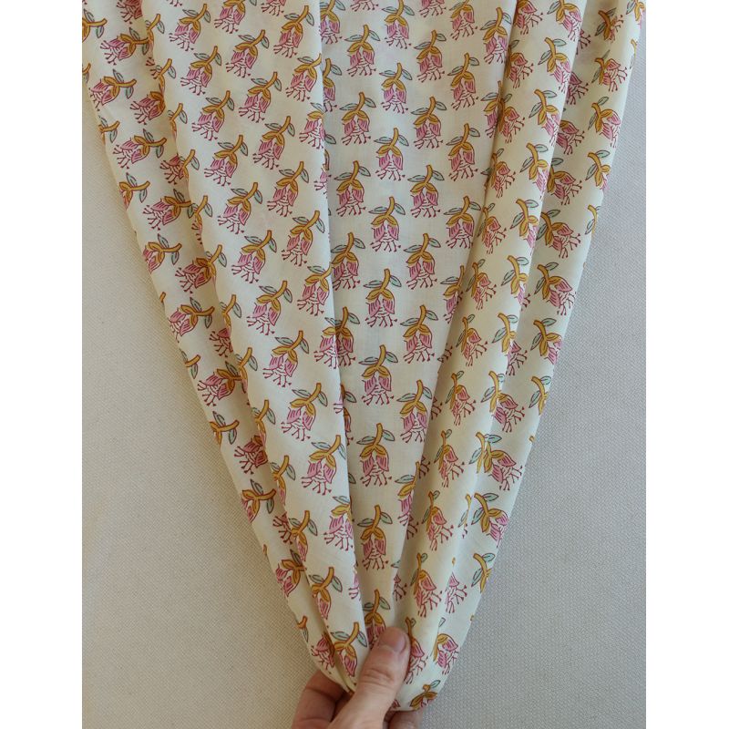 Naveen B - Tissu indien coton hand block traditionnel