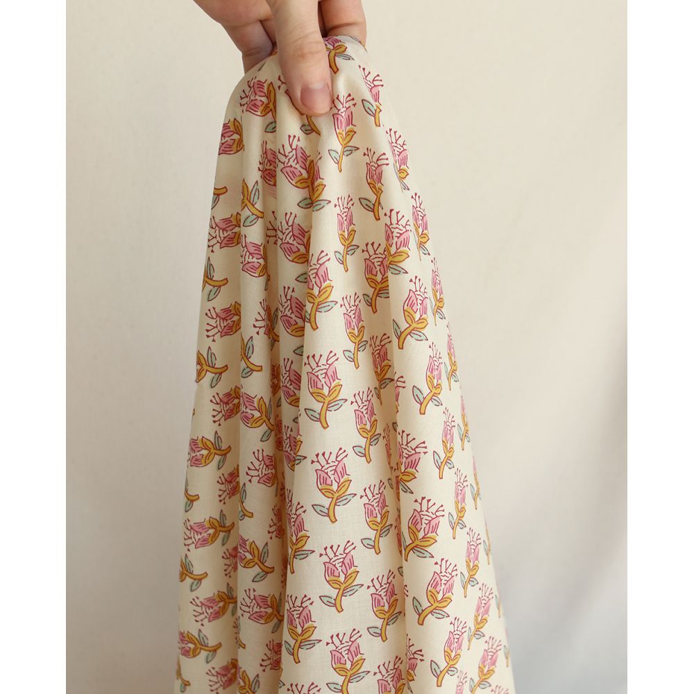 Naveen B - Tissu indien coton hand block traditionnel